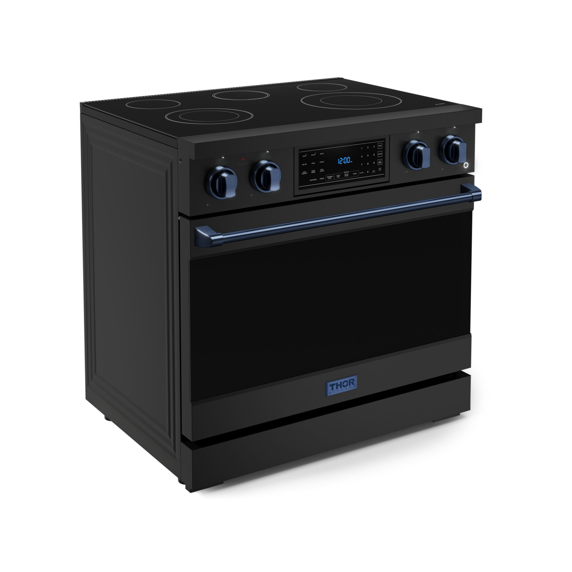 36 Inch Professional Electric Range with Tilt Panel Touch Control in Black/Navy Blue | Gordon Ramsay Series - RSE36B-BLU