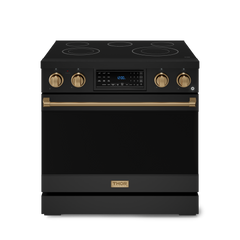 36 Inch Professional Electric Range with Tilt Panel Touch Control in Black/Bronze | Gordon Ramsay Series