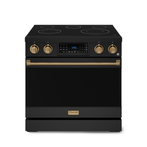 36 Inch Professional Electric Range with Tilt Panel Touch Control in Black/Bronze | Gordon Ramsay Series