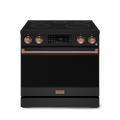 36 Inch Professional Electric Range with Tilt Panel Touch Control in Black/Rose Gold | Gordon Ramsay Series