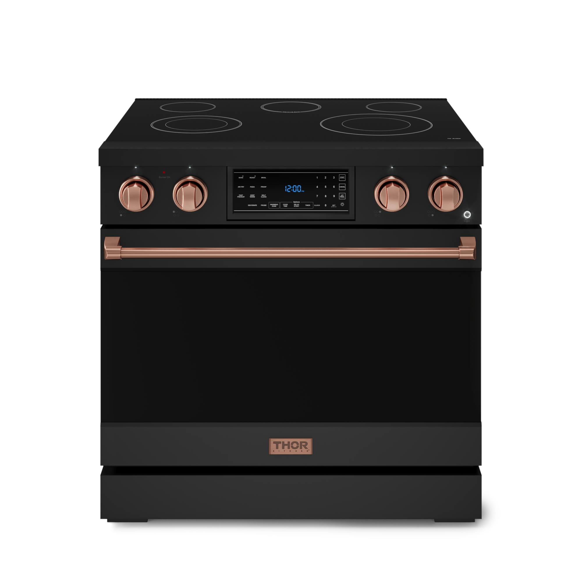 36 Inch Professional Electric Range with Tilt Panel Touch Control in Black/Rose Gold | Gordon Ramsay Series