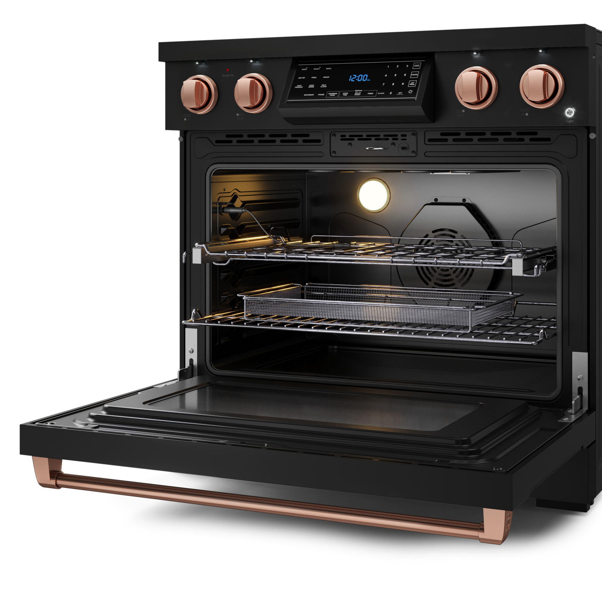 36 Inch Professional Electric Range with Tilt Panel Touch Control in Black/Rose Gold | Gordon Ramsay Series