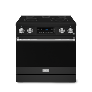 36 Inch Professional Electric Range with Tilt Panel Touch Control in Black/Stainless Steel | Gordon Ramsay Series