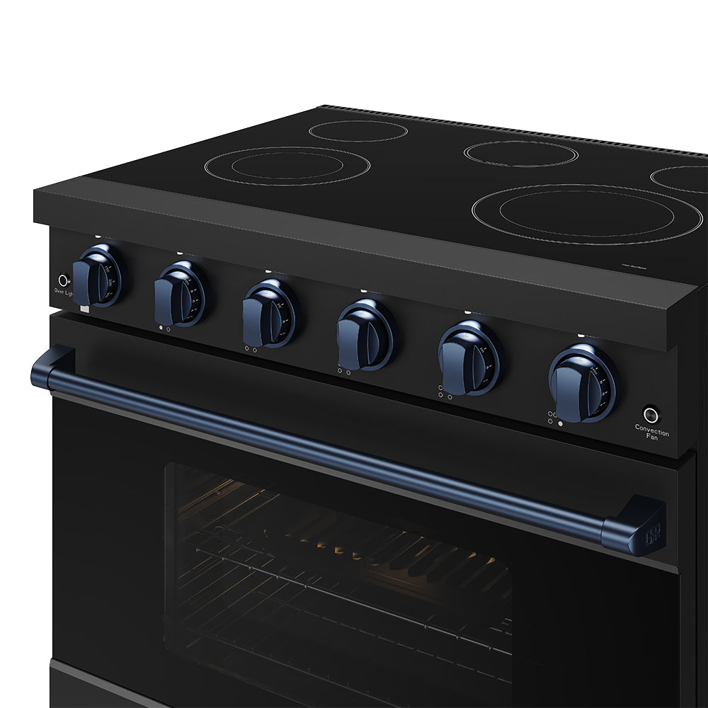 36 Inch Professional Electric Range in Black/Blue | Gordon Ramsay Series