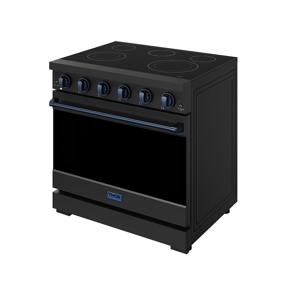 36 Inch Professional Electric Range in Black/Blue | Gordon Ramsay Series