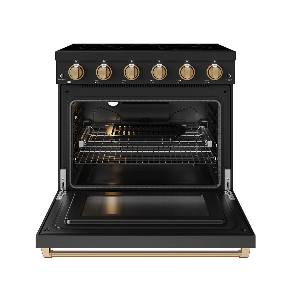 36 Inch Professional Electric Range in Black/Bronze | Gordon Ramsay Series