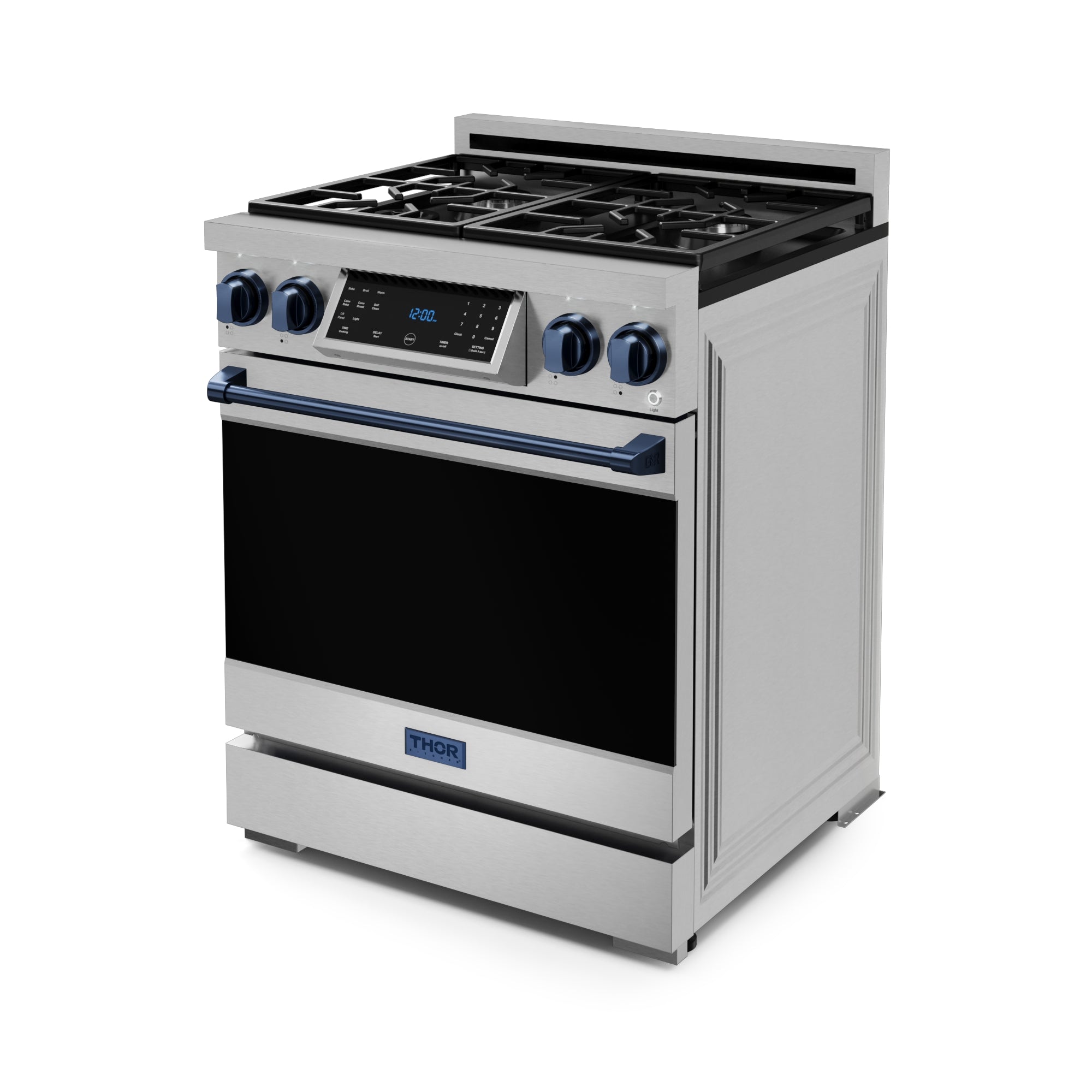 30 Inch Professional Gas Range with Tilt Panel Touch Control in Stainless Steel/Blue | Gordon Ramsay Series