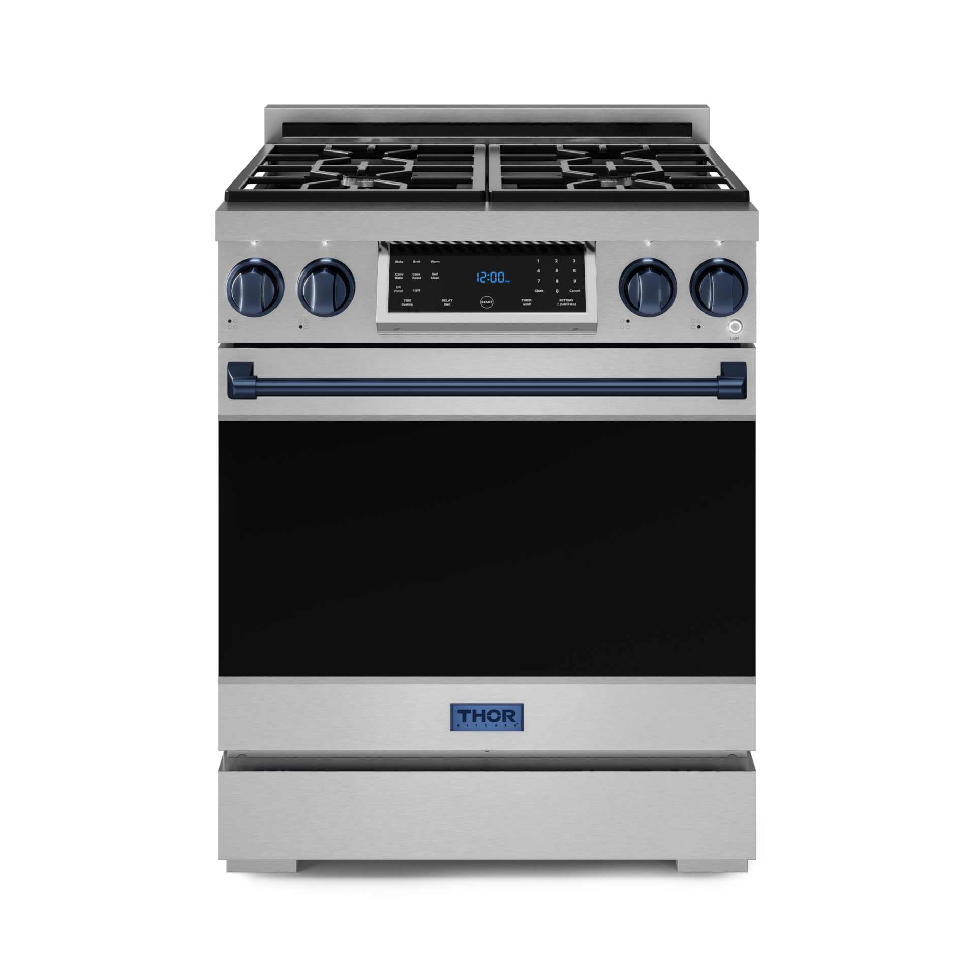 SEASONページ 30-Inch Stainless Steel/Blue Pro-Style Gas Range | Gordon Ramsay