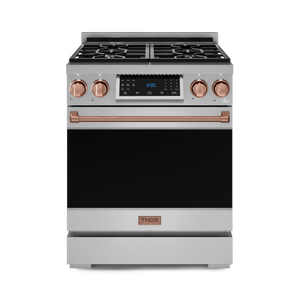 30 Inch Professional Gas Range with Tilt Panel Touch Control in Stainless Steel/Rose Gold | Gordon Ramsay Series