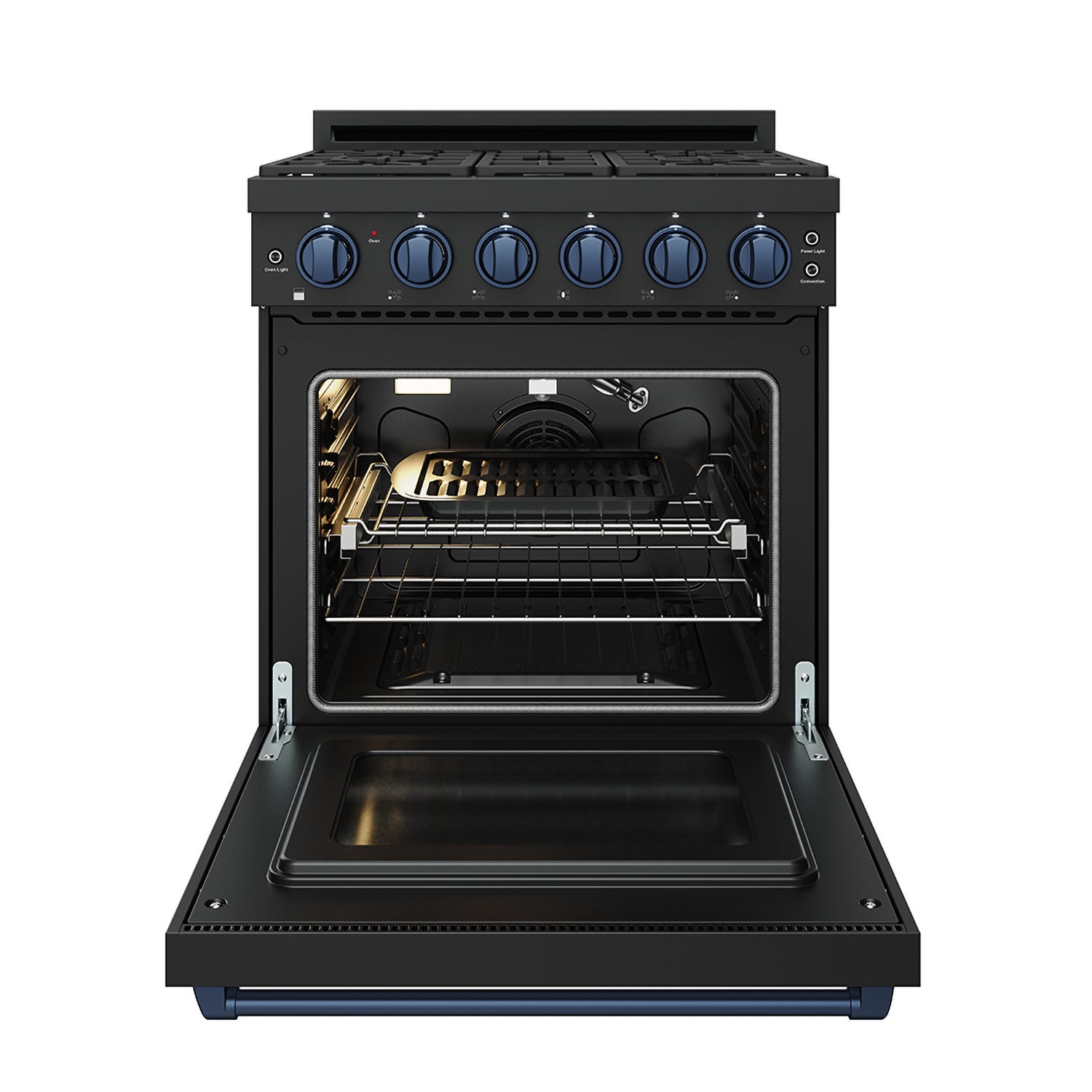 30 Inch Professional Liquid Propane with Precision Knob Control in Black/Blue
