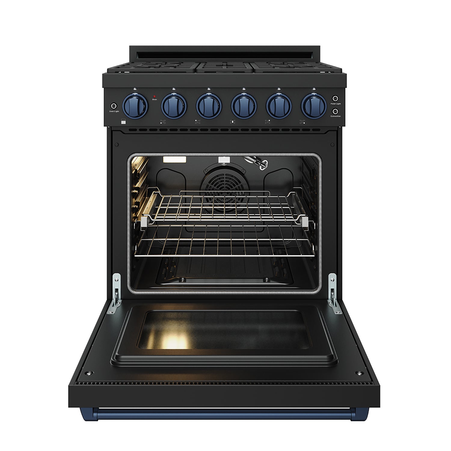 30 Inch Professional Liquid Propane with Precision Knob Control in Black/Blue