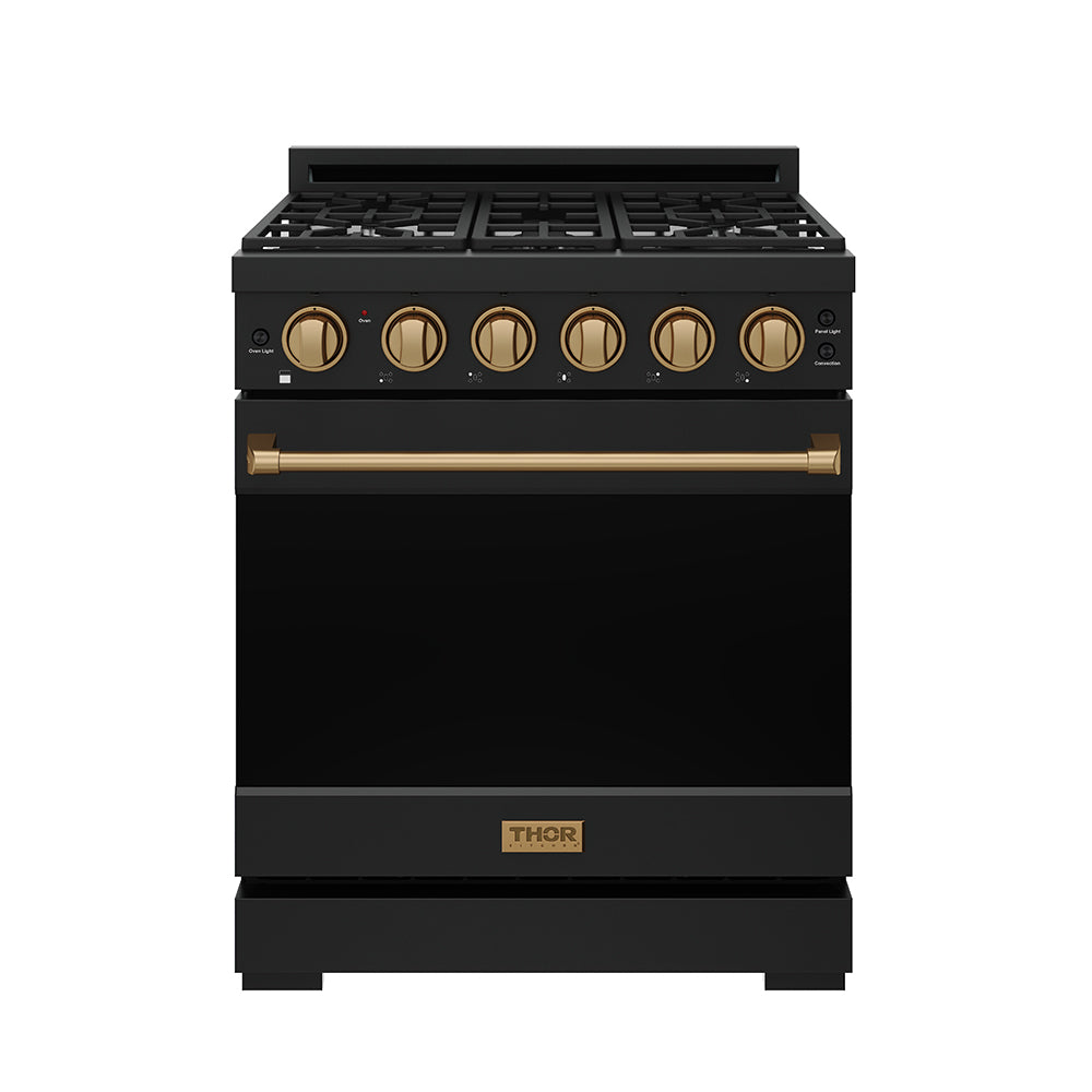 30 Inch Professional Gas with Precision Knob Control in Black/Bronze