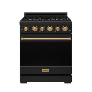 30 Inch Professional Gas with Precision Knob Control in Black/Bronze