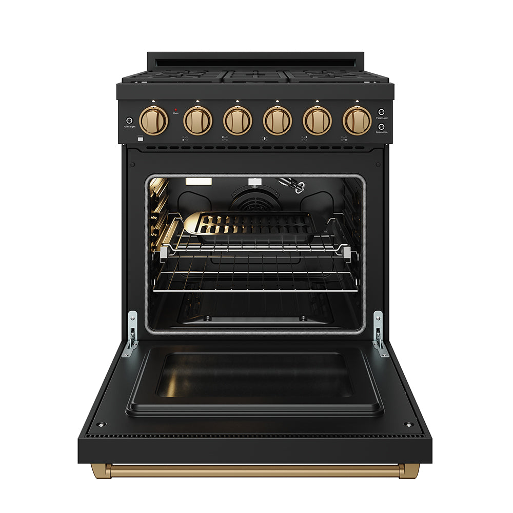 30 Inch Professional Gas with Precision Knob Control in Black/Bronze