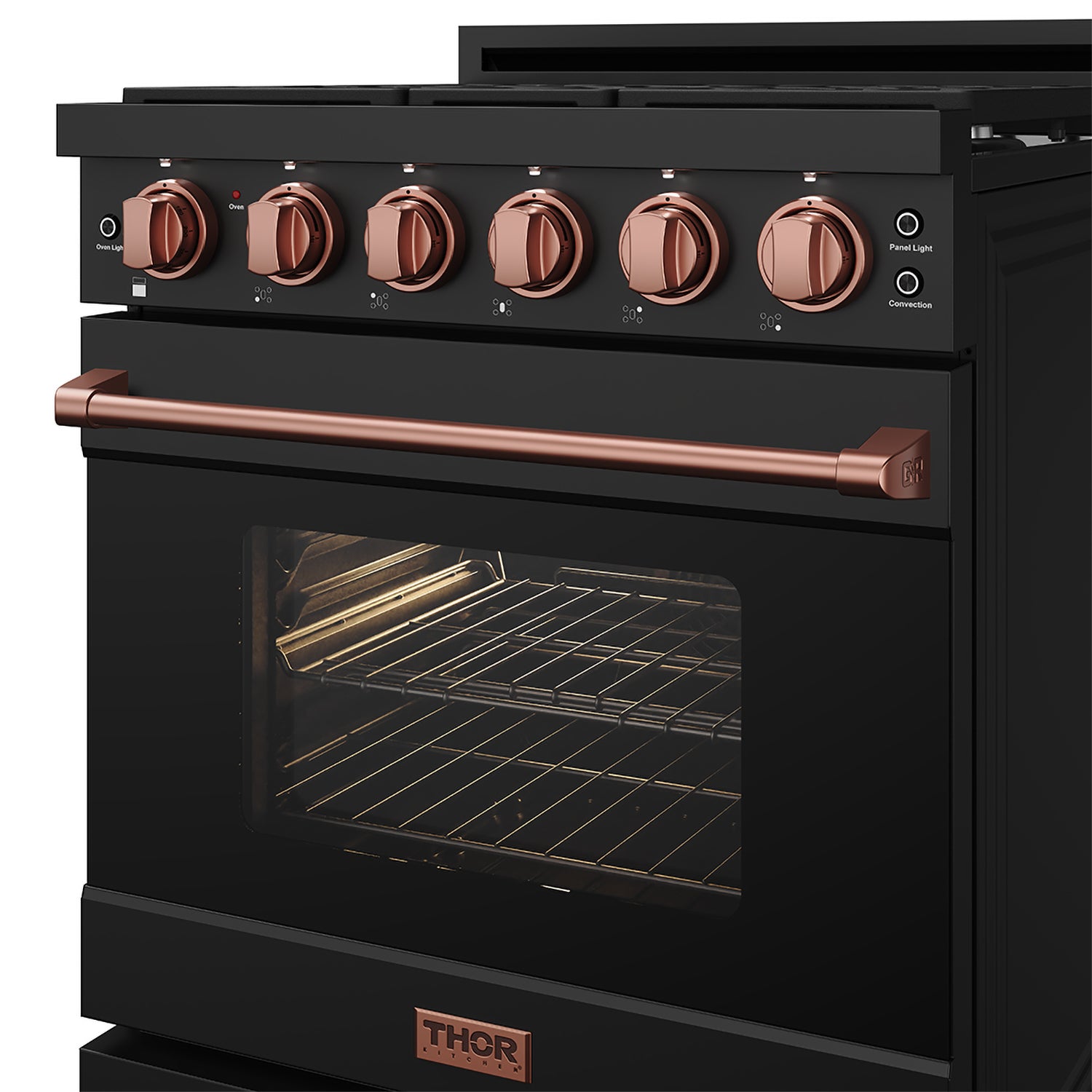 30 Inch Professional Liquid Propane with Precision Knob Control in Black/Rose Gold