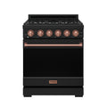 30 Inch Professional Gas with Precision Knob Control in Black/Rose Gold