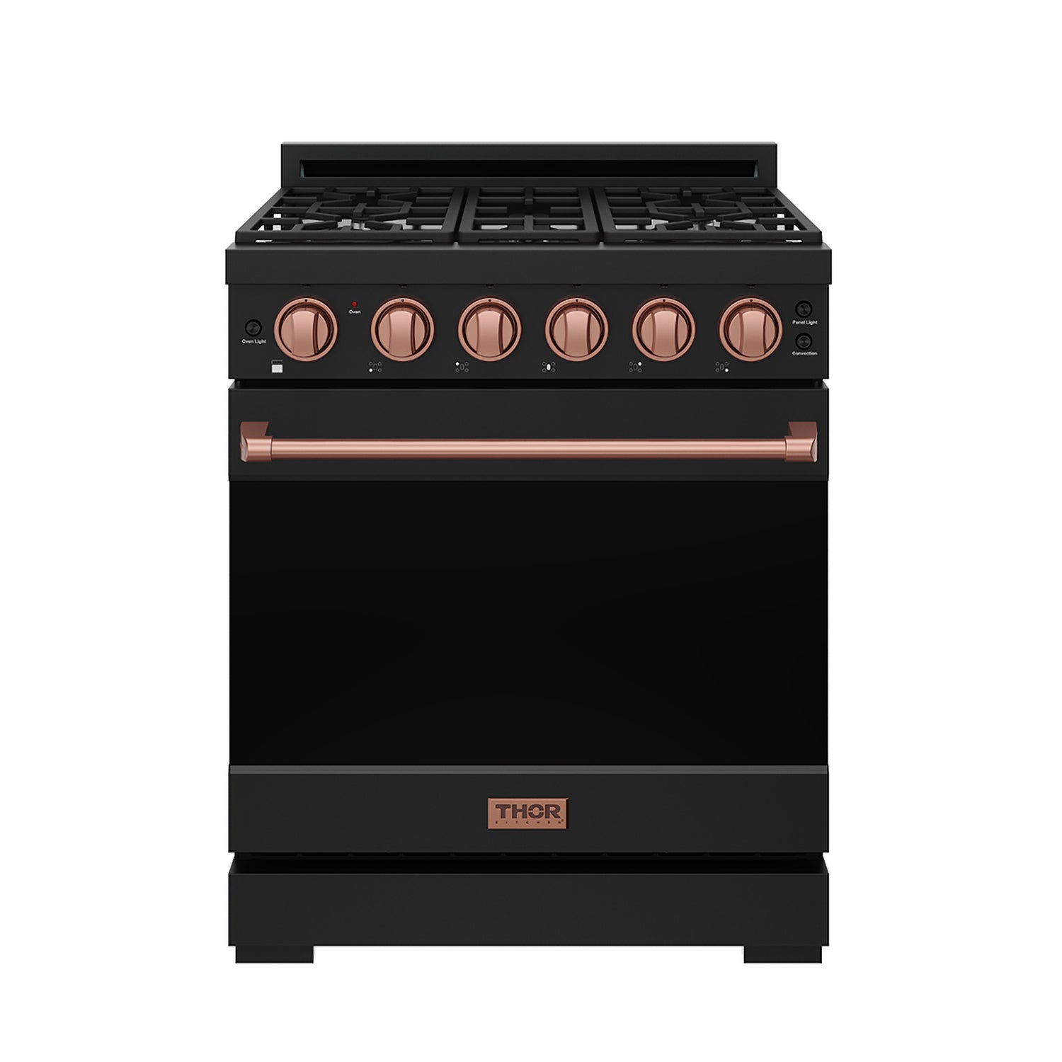 30 Inch Professional Gas with Precision Knob Control in Black/Rose Gold