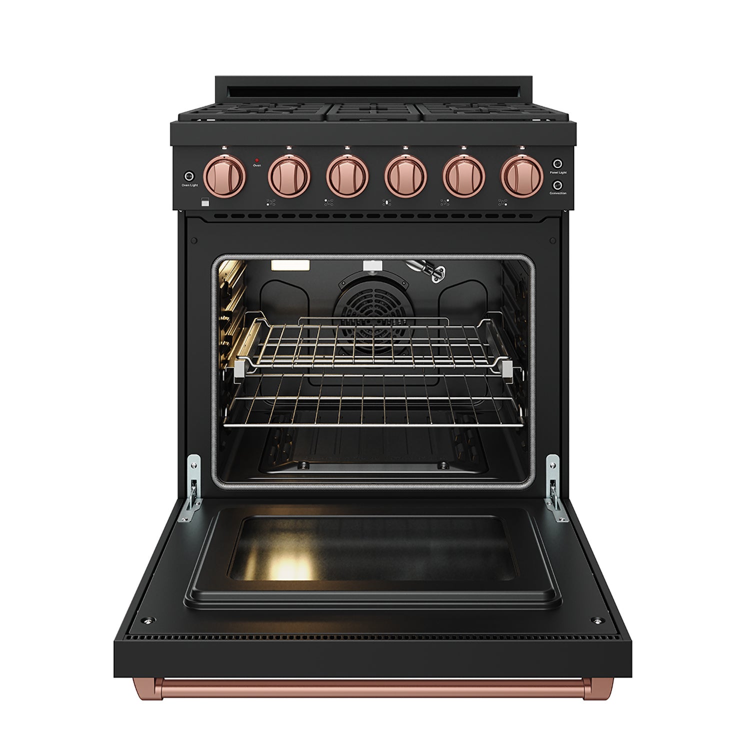 30 Inch Professional Liquid Propane with Precision Knob Control in Black/Rose Gold