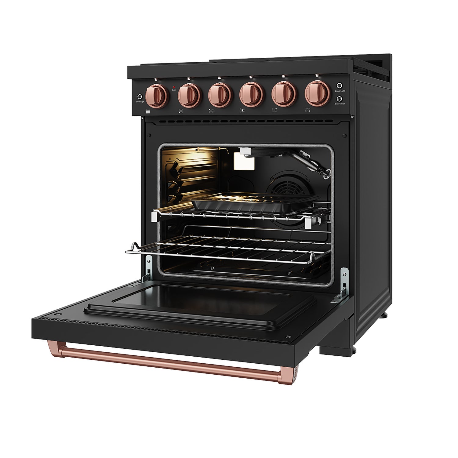 30 Inch Professional Liquid Propane with Precision Knob Control in Black/Rose Gold