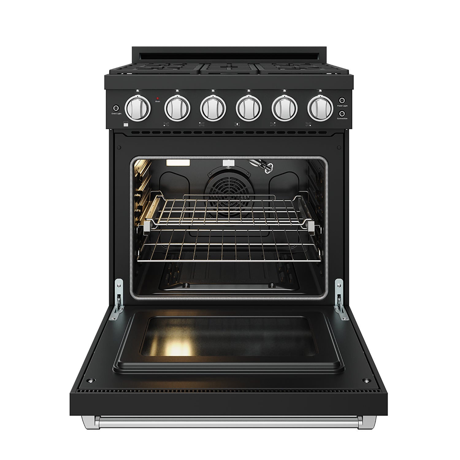 30 Inch Professional Gas with Precision Knob Control in Black/Stainless Steel