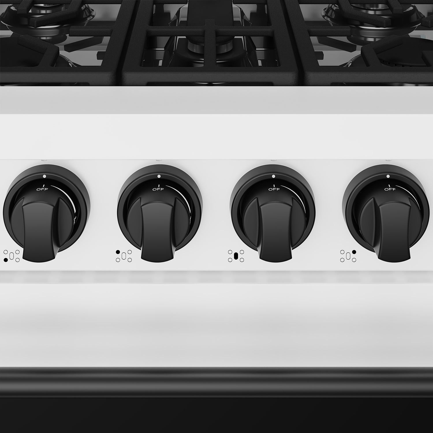 30 Inch Professional Gas Range with Precision Knob Control in White and Black | Gordon Ramsay Series
