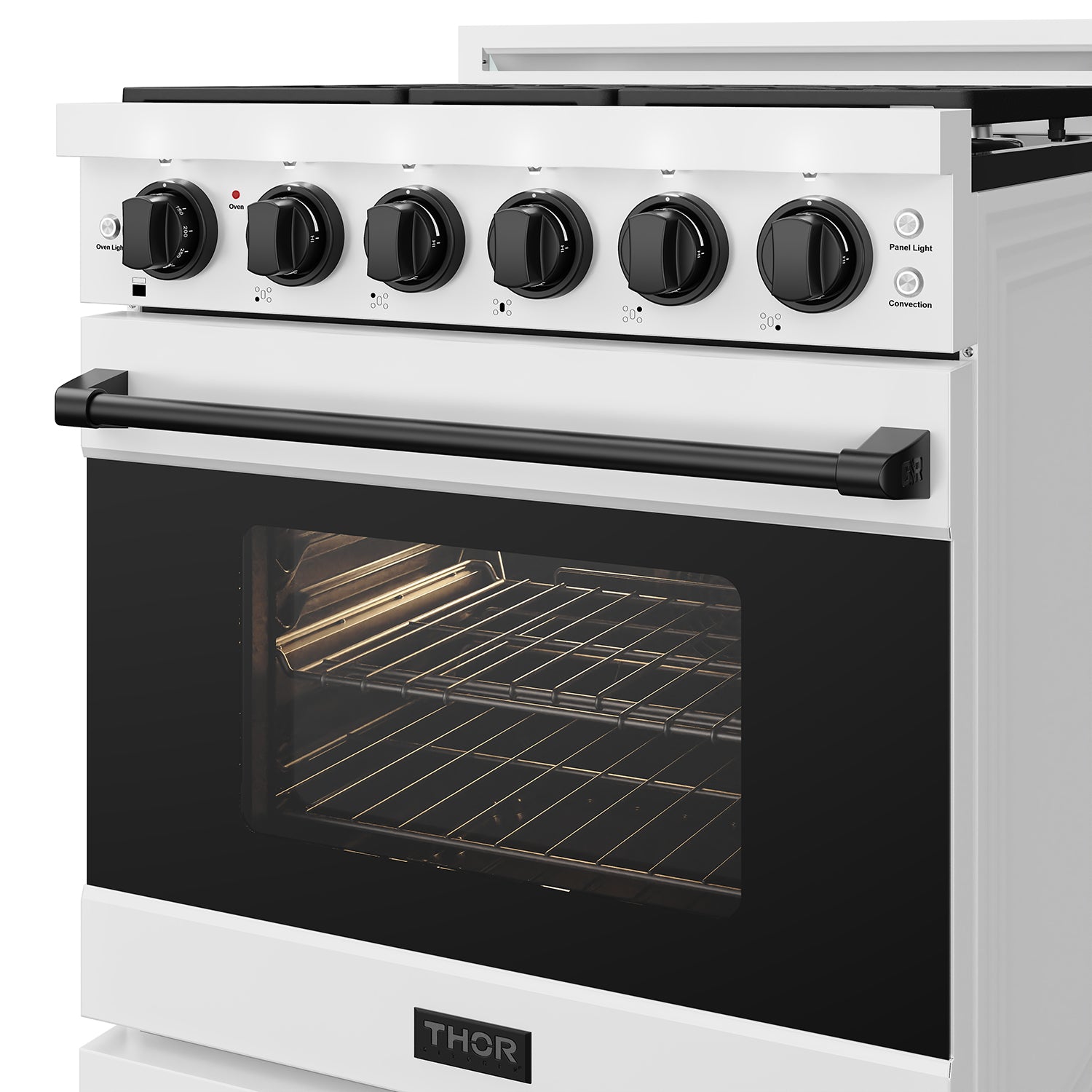 30 Inch Professional Gas Range with Precision Knob Control in White and Black | Gordon Ramsay Series