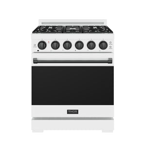 30 Inch Professional Liquid Propane Range with Precision Knob Control in White and Black | Gordon Ramsay Series