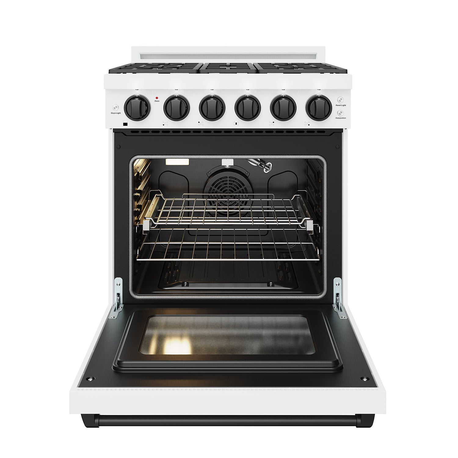 30 Inch Professional Gas Range with Precision Knob Control in White and Black | Gordon Ramsay Series
