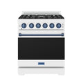 30 Inch Professional Gas Range with Precision Knob Control in White and Blue | Gordon Ramsay Series