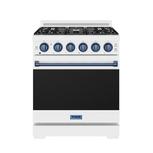 30 Inch Professional Liquid Propane Range with Precision Knob Control in White and Blue | Gordon Ramsay Series