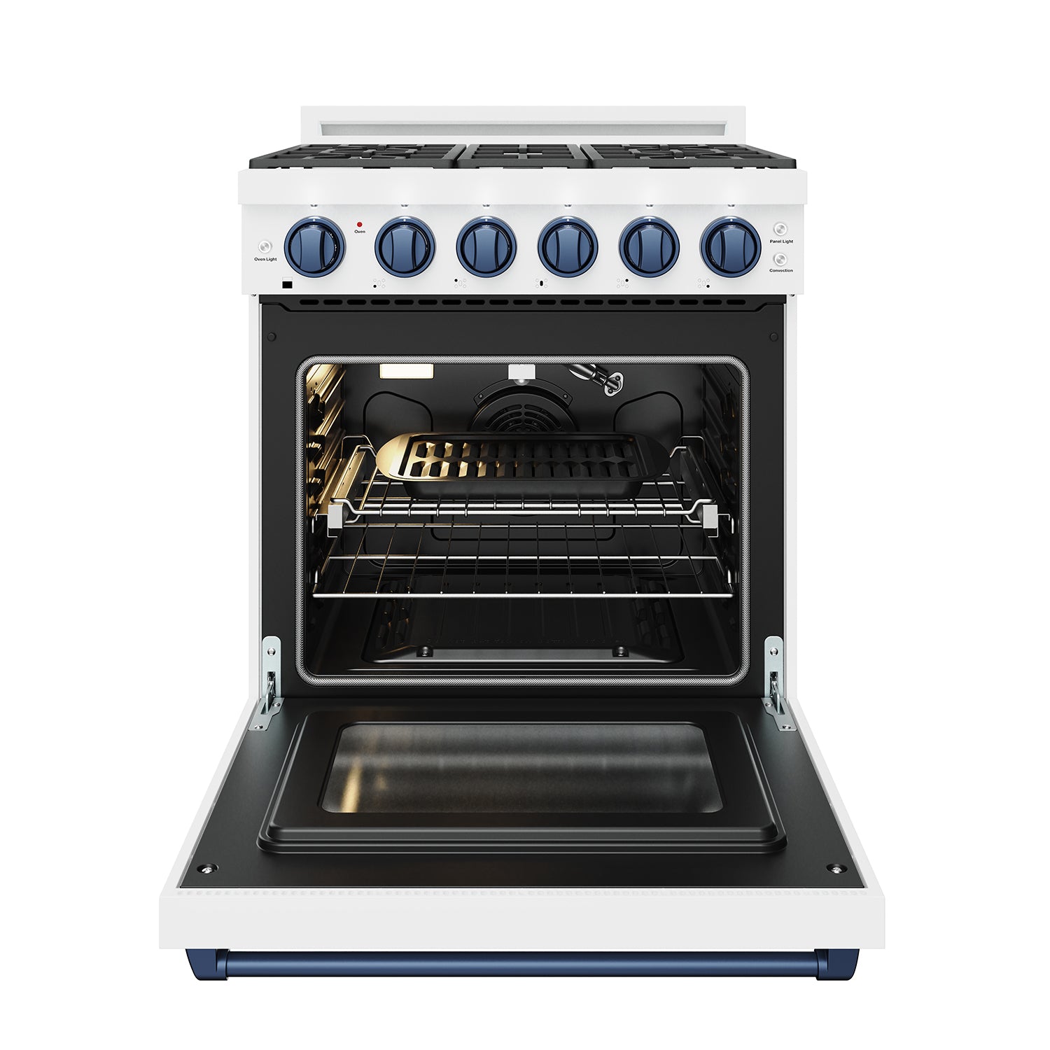 30 Inch Professional Liquid Propane Range with Precision Knob Control in White and Blue | Gordon Ramsay Series