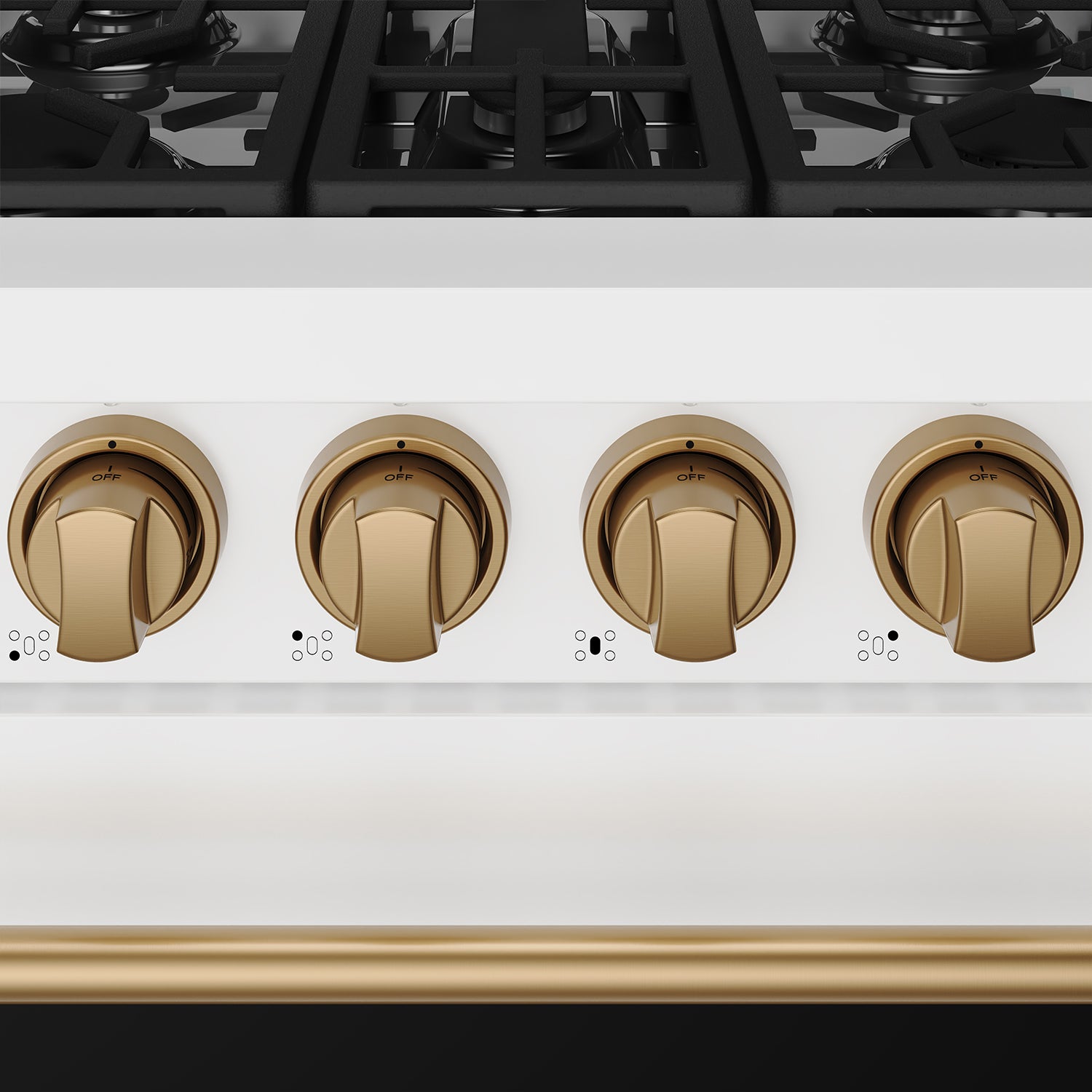 30 Inch Professional Liquid Propane Range with Precision Knob Control in White and Bronze | Gordon Ramsay Series