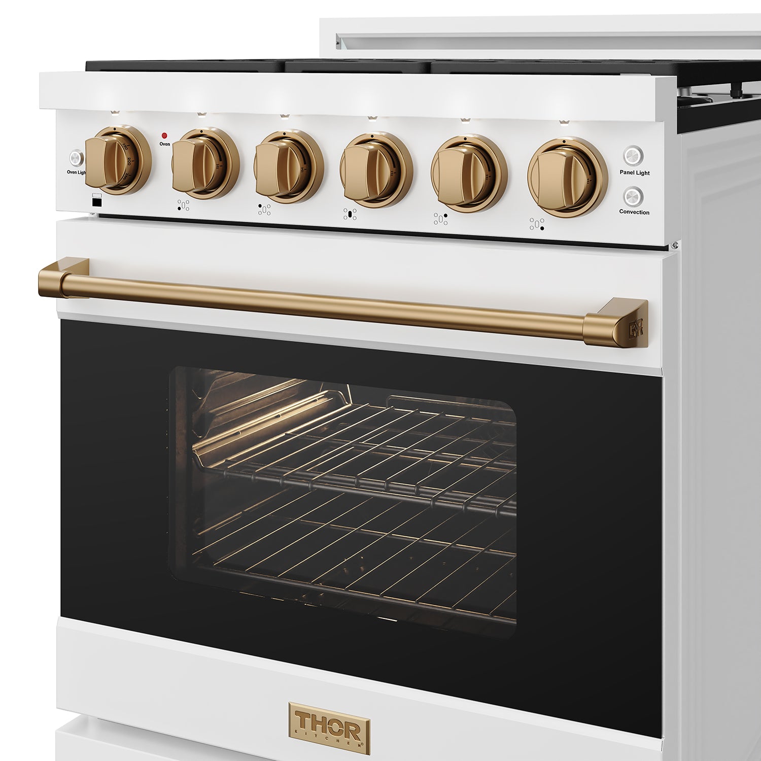 30 Inch Professional Liquid Propane Range with Precision Knob Control in White and Bronze | Gordon Ramsay Series