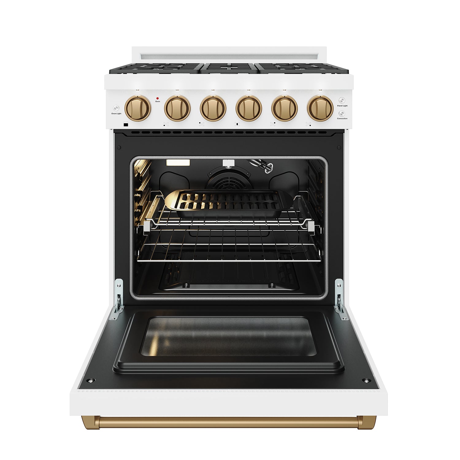 30 Inch Professional Liquid Propane Range with Precision Knob Control in White and Bronze | Gordon Ramsay Series