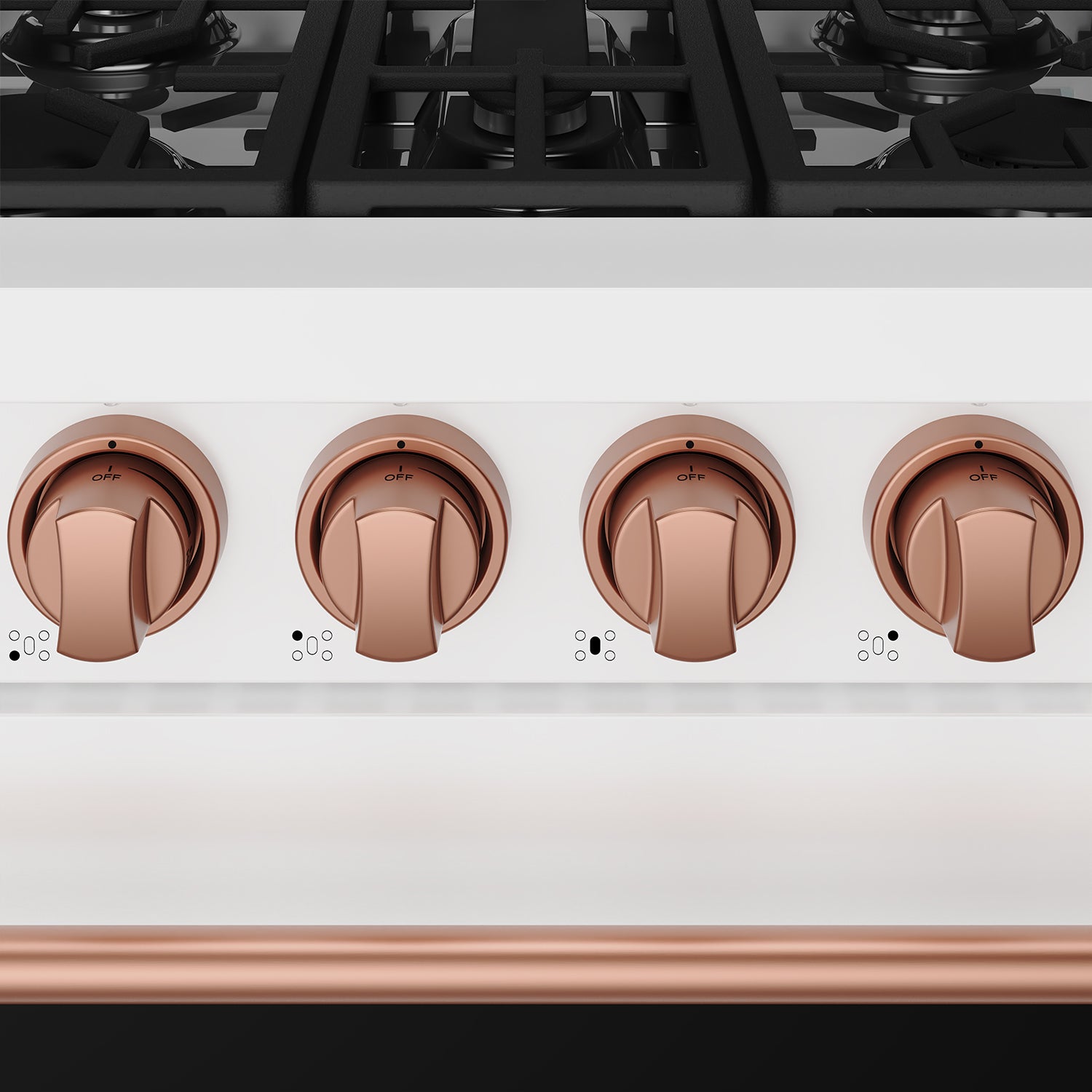30 Inch Professional Gas Range with Precision Knob Control in White and Rose Gold | Gordon Ramsay Series