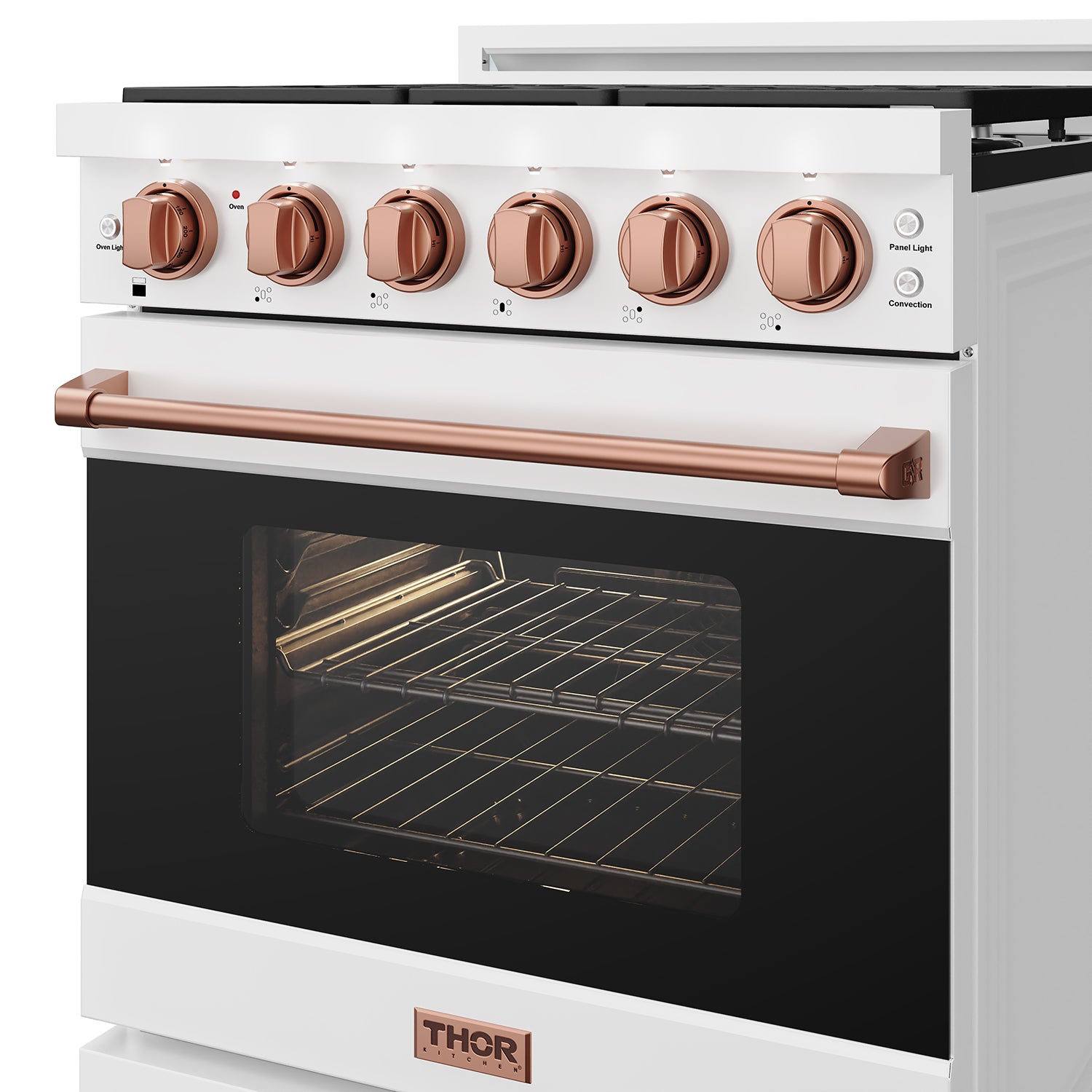 30 Inch Professional Gas Range with Precision Knob Control in White and Rose Gold | Gordon Ramsay Series