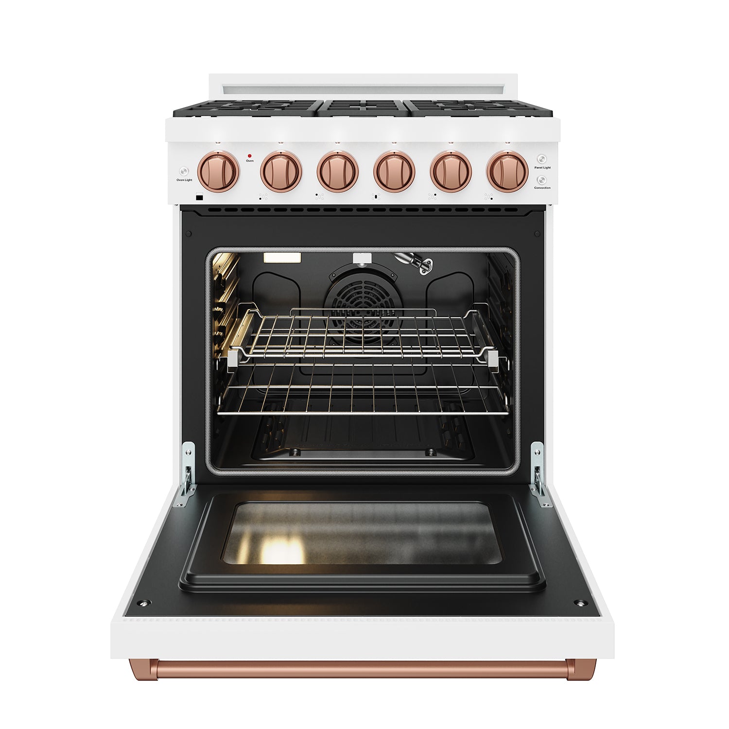 30 Inch Professional Gas Range with Precision Knob Control in White and Rose Gold | Gordon Ramsay Series
