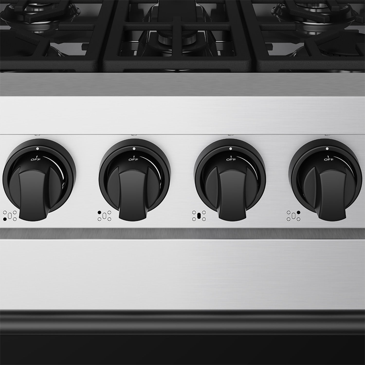 30 Inch Professional Gas with Precision Knob Control in Stainless Steel/Black