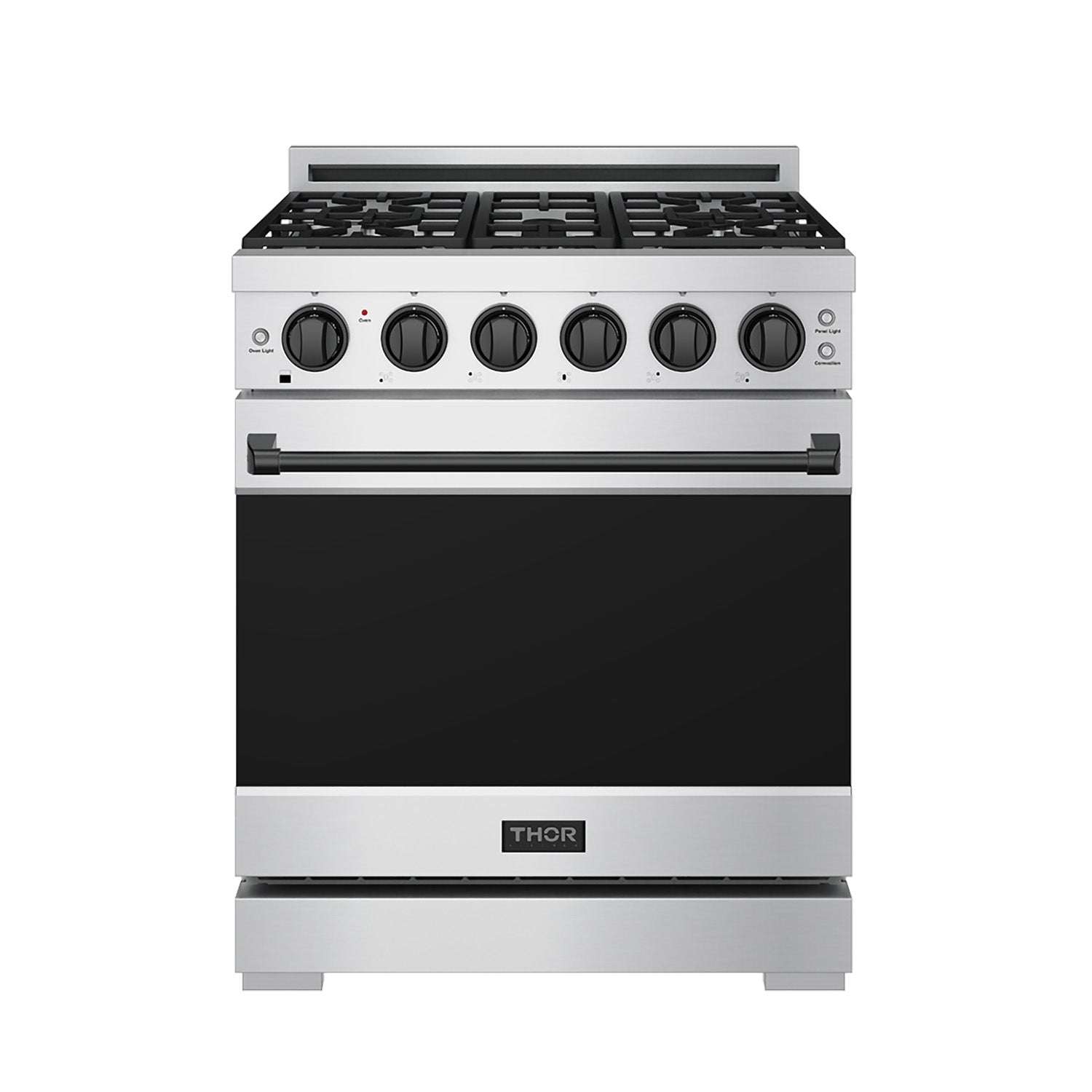 30 Inch Professional Gas with Precision Knob Control in Stainless Steel/Black