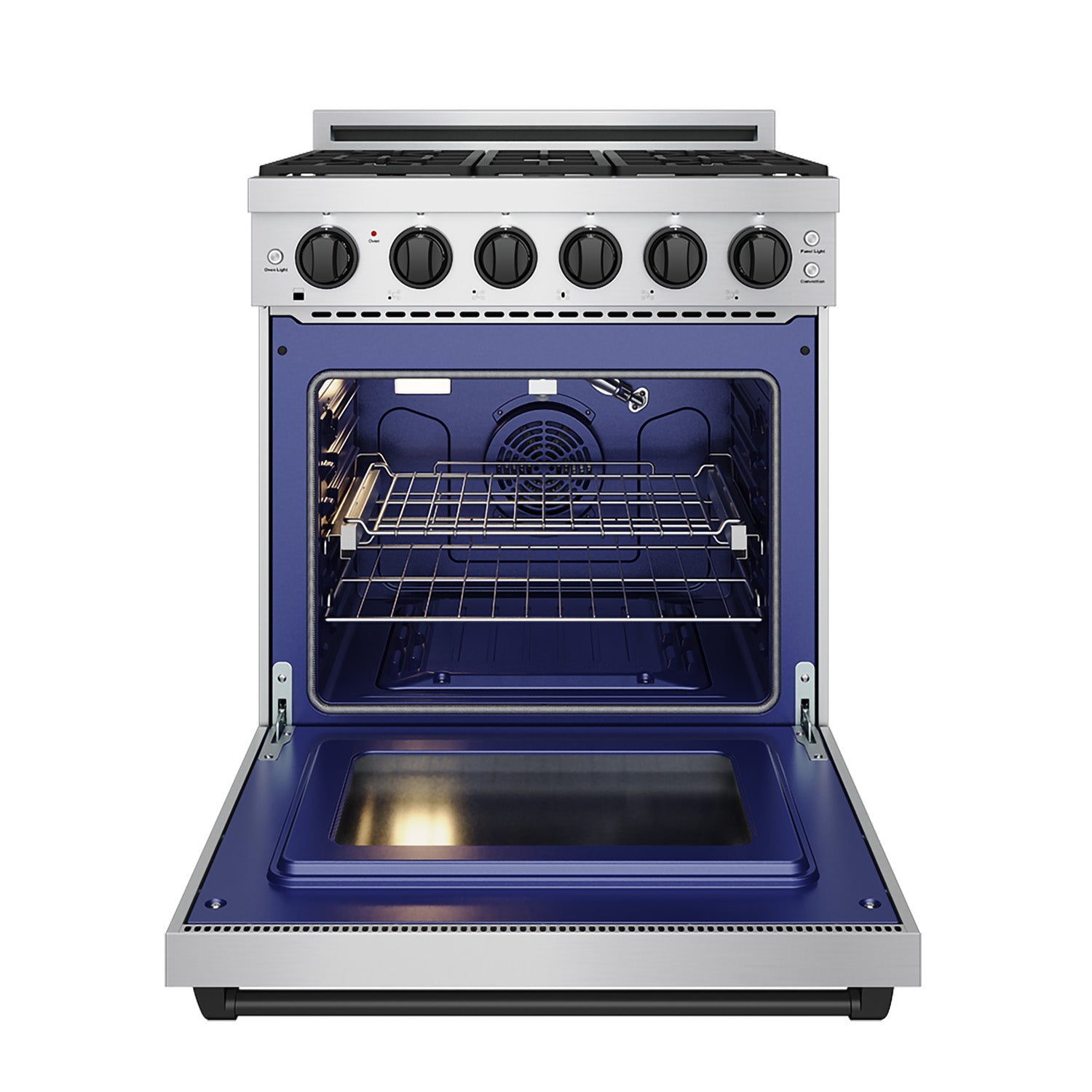 30 Inch Professional Gas with Precision Knob Control in Stainless Steel/Black