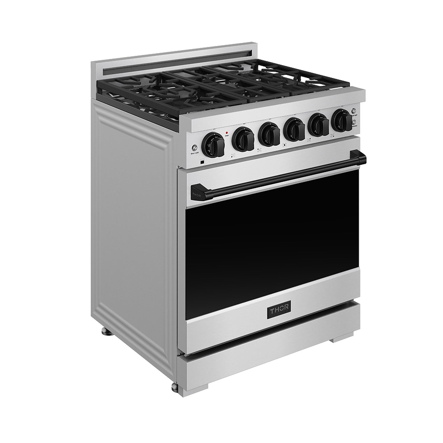 30 Inch Professional Gas with Precision Knob Control in Stainless Steel/Black