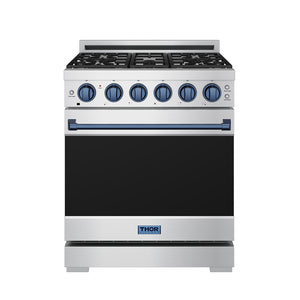 30 Inch Professional Liquid Propane with Precision Knob Control in Stainless Steel/Blue