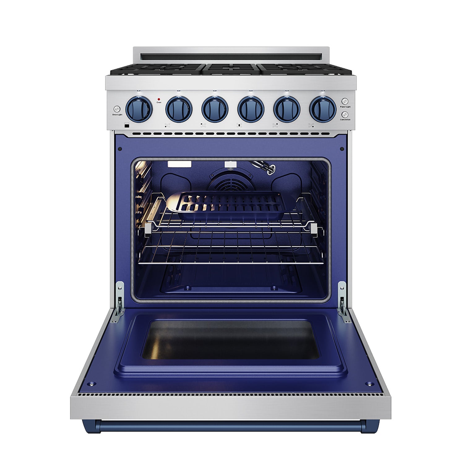30 Inch Professional Liquid Propane with Precision Knob Control in Stainless Steel/Blue