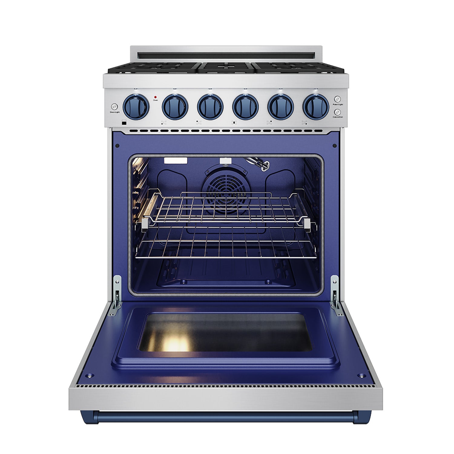 30 Inch Professional Liquid Propane with Precision Knob Control in Stainless Steel/Blue
