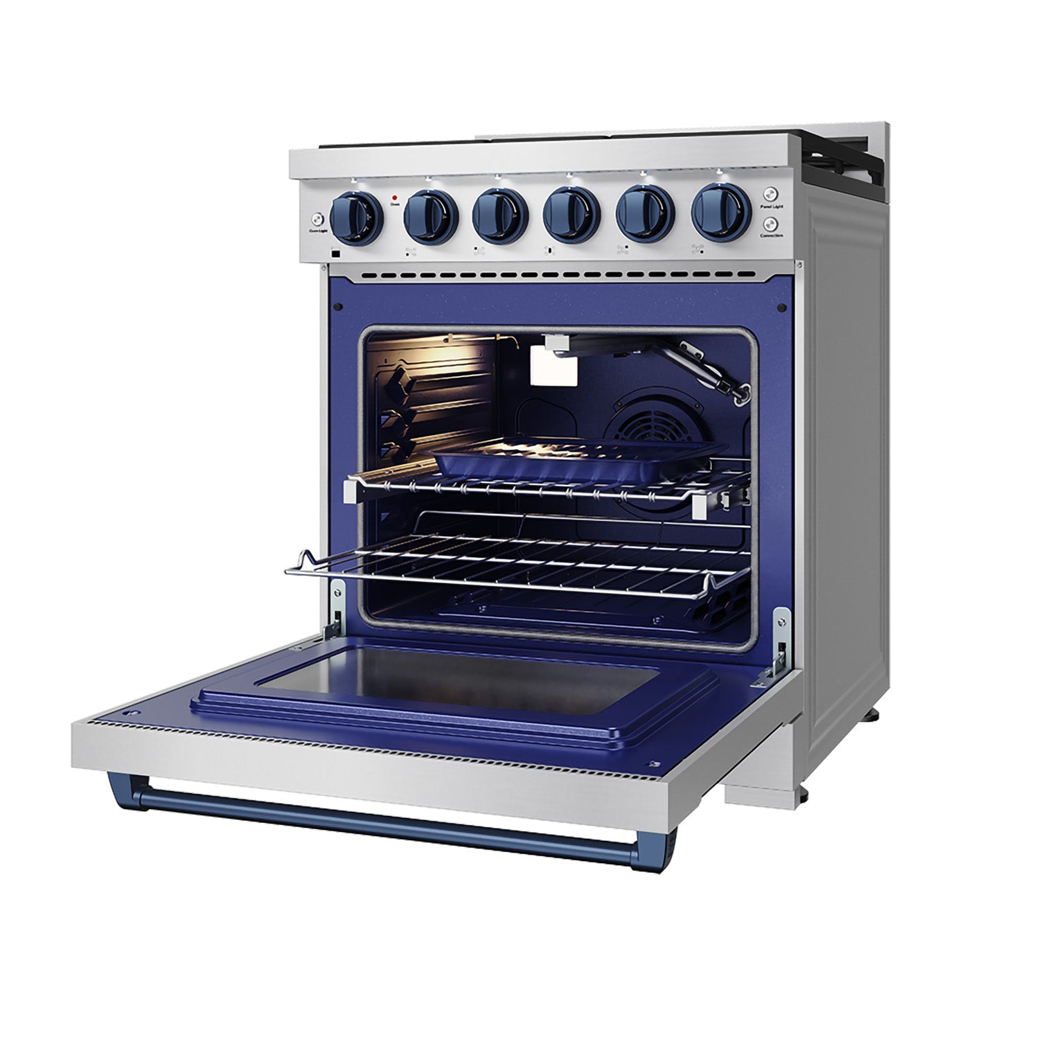 30 Inch Professional Liquid Propane with Precision Knob Control in Stainless Steel/Blue