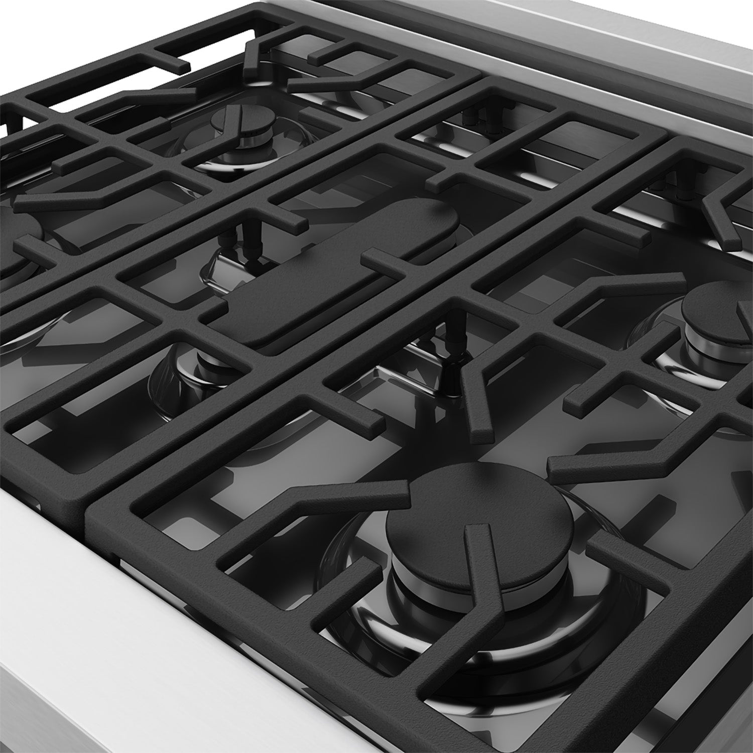 30 Inch Professional Gas with Precision Knob Control in Stainless Steel/Black