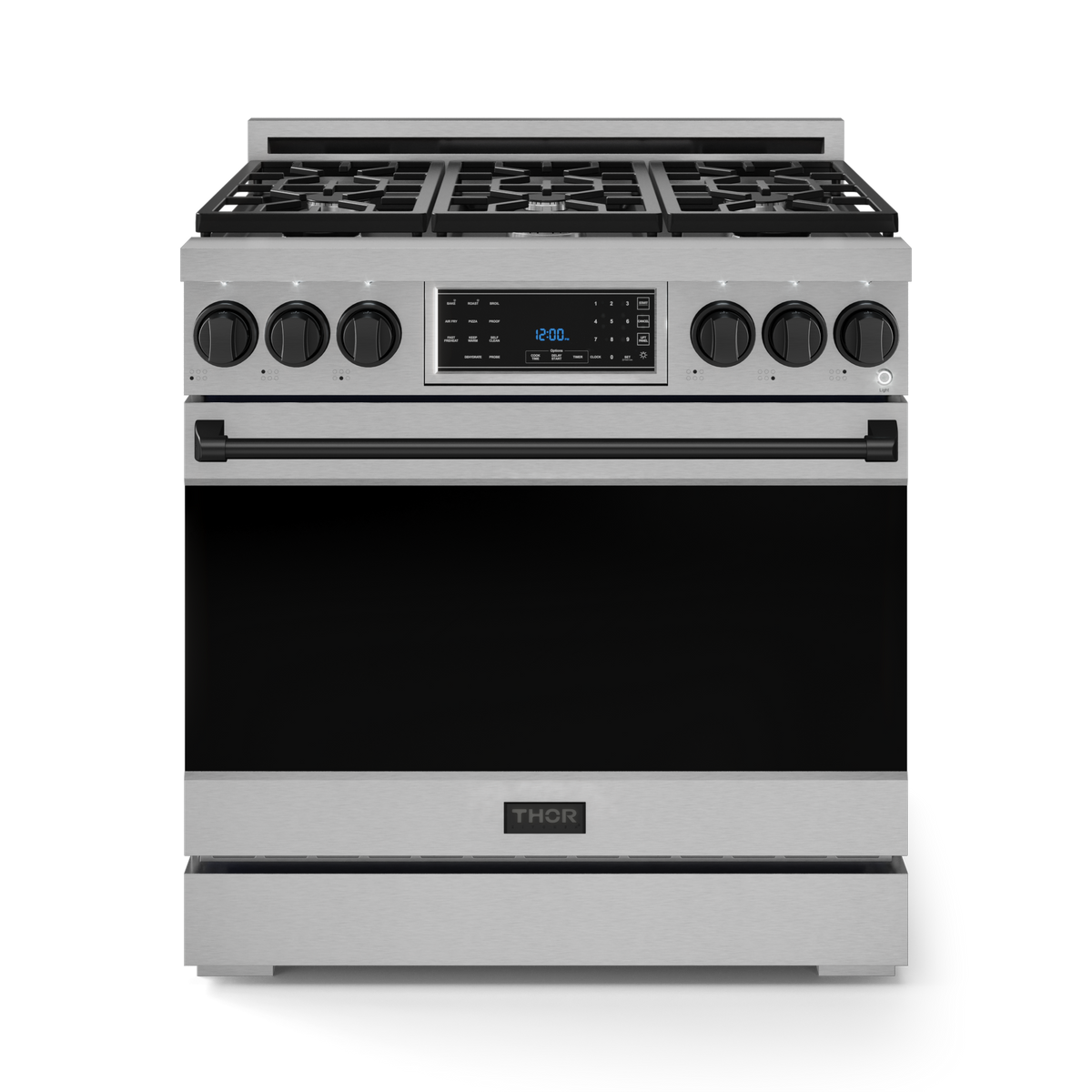 36 Inch Professional Gas Range with Tilt Panel Touch Control in Stainless Steel/Black | Gordon Ramsay Series