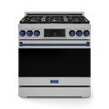 36 Inch Professional Gas Range with Tilt Panel Touch Control in Stainless Steel/Navy Blue| Gordon Ramsay Series