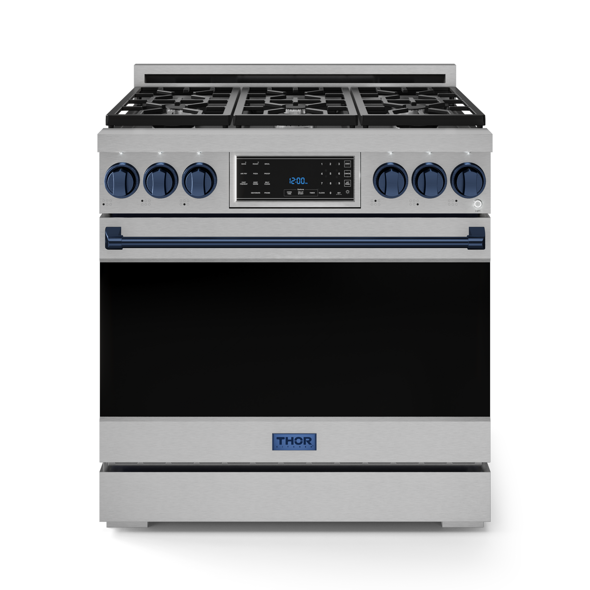 36-Inch Stainless Steel/Blue Pro-Style Gas Range | Gordon Ramsay