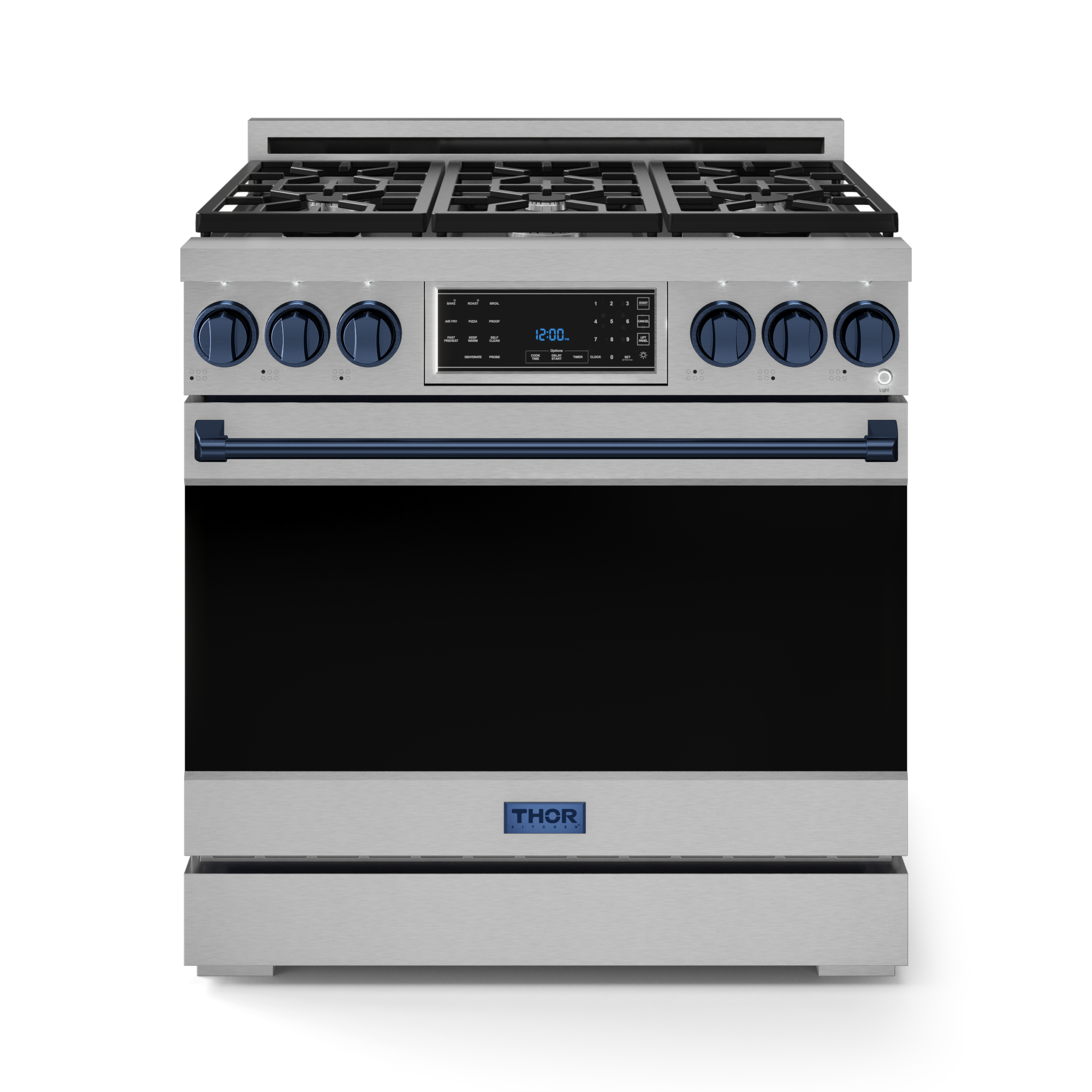 36 Inch Professional LP Range with Tilt Panel Touch Control in Stainless Steel/Blue | Gordon Ramsay Series